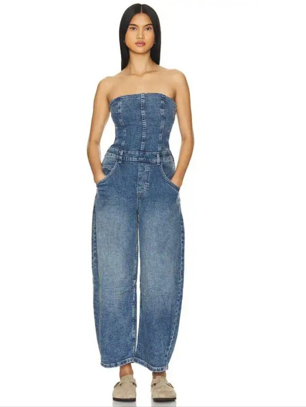 NWT FREE PEOPLE  x  WE THE FREE JE SUIS PRET BARREL JUMPSUIT- XSMALL